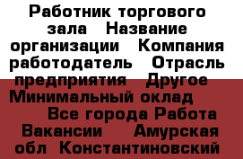 Работник торгового зала › Название организации ­ Компания-работодатель › Отрасль предприятия ­ Другое › Минимальный оклад ­ 21 500 - Все города Работа » Вакансии   . Амурская обл.,Константиновский р-н